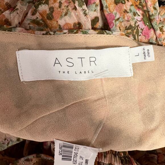 Astr The Label Hart Floral Cold Shoulder Cutout Peplum Top SZ L NWT Romantic Y2K - Picture 7 of 10